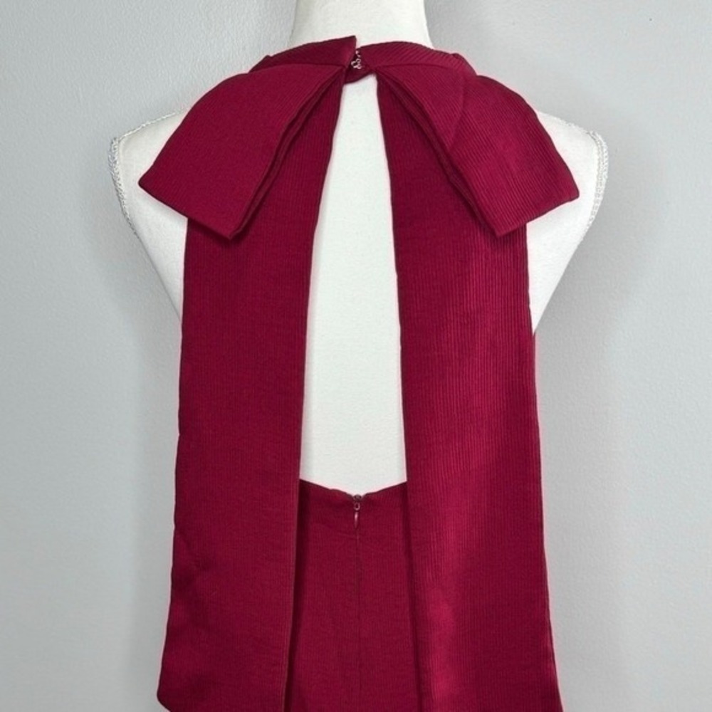 Elliatt Unwrapped Bow Halter Dress Small Backless Sleeveless Party Cocktail Red - Picture 9 of 15